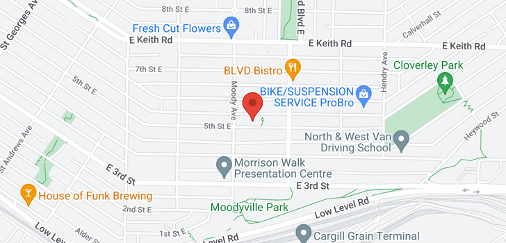 map of 622 E 5TH STREET